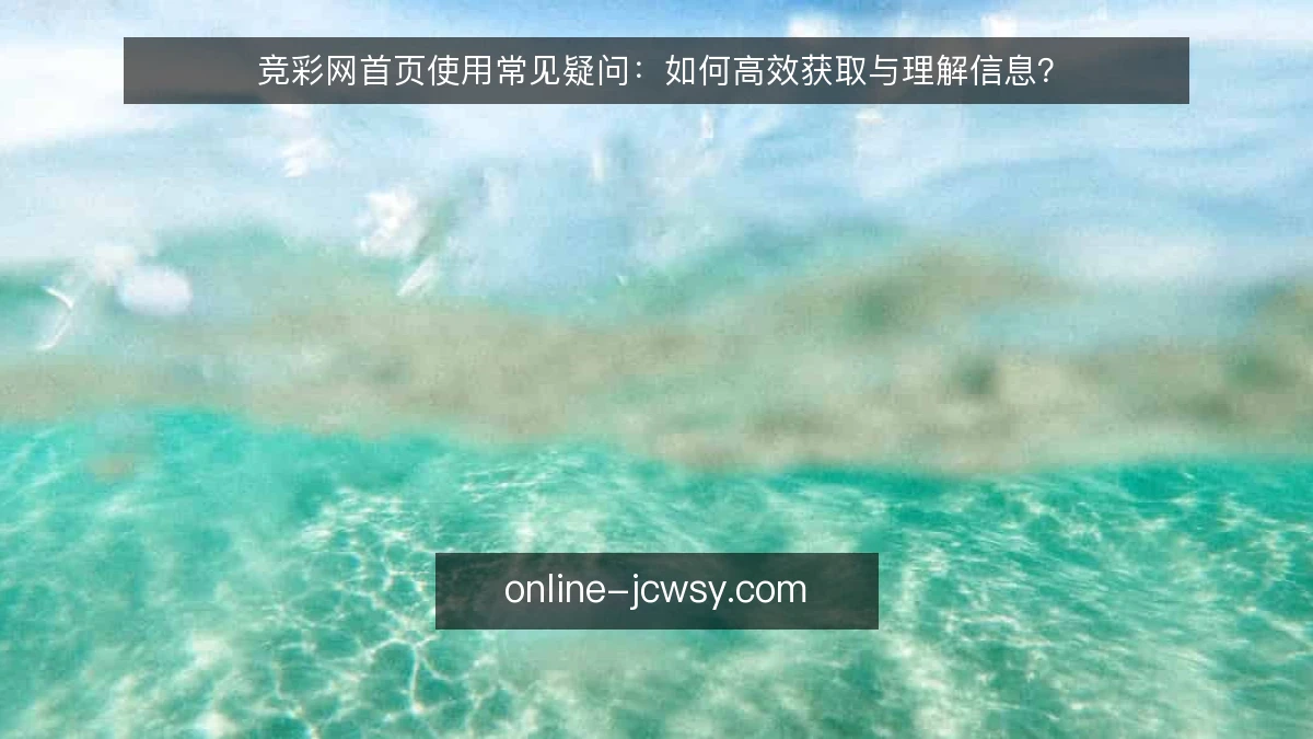 竞彩网首页使用常见疑问:如何高效获取与理解信息?